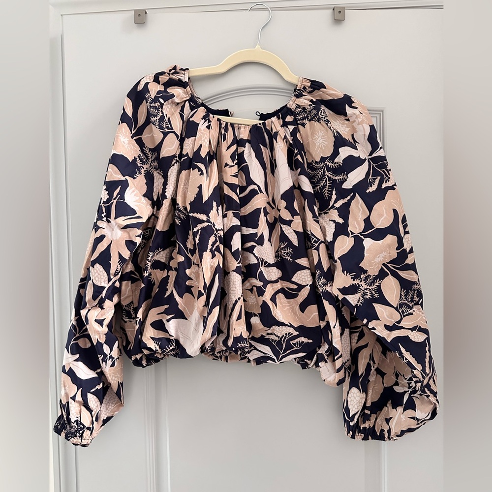 Jo Faulkner for Maeve Poplin Bubble Blouse